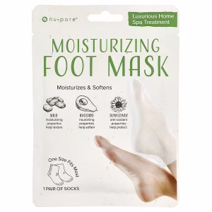 Nu-Pore, Moisturizing Foot Mask, One Size Fits Most, 1 Pair