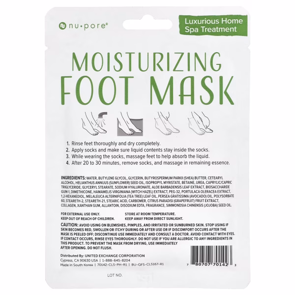 Nu-Pore, Moisturizing Foot Mask, One Size Fits Most, 1 Pair - Image 2