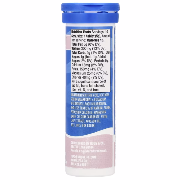 Nuun, Sport Hydration, Effervescent Electrolyte Drink Tablets, Strawberry Lemonade, 10 Tablets - Image 2