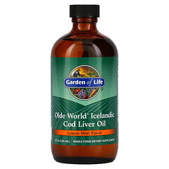Garden of Life, Olde World Icelandic Cod Liver Oil, Lemon Mint, 1 g, 8 fl oz (236 ml)