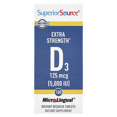 Superior Source, D3, Extra Strength, 125 mcg (5,000 IU), 100 MicroLingual® Instant Dissolve Tablets - Image 4