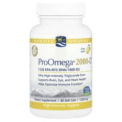 Nordic Naturals, ProOmega® 2000-D, Lemon, 60 Soft Gels - Image 3