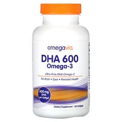 OmegaVia, DHA 600, Omega-3, 120 Softgels