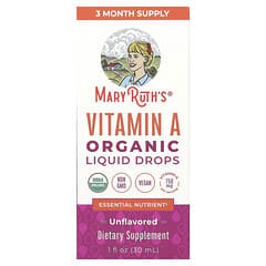 MaryRuth's, Organic Vitamin A Liquid Drops, Unflavored, 750 mcg, 1 fl oz (30 ml)
