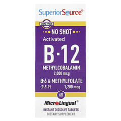 Superior Source, Activated B-12, Methylcobalamin, B-6 (P-5-P) & Methylfolate, 60 MicroLingual® Instant Dissolve Tablets - Image 4