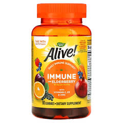 Nature's Way, Alive! Immune with Elderberry, Grape & Cherry, 90 Gummies