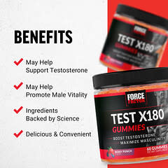 Force Factor, Test X180® Gummies, Berry Punch, 60 Gummies - Image 9